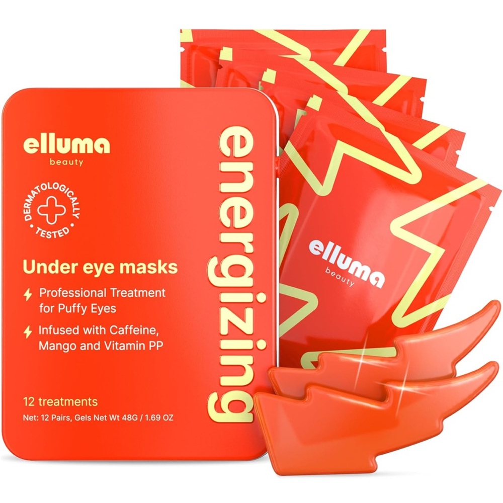 Elluma Beauty Energizing Under Eye Patches 12 Pairs Hydrogel Eye Gel Pads Cute